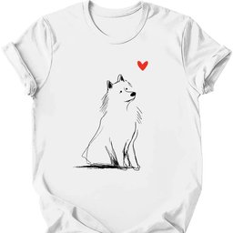 Samoyed Sketch Dog T Shirt Gift For Dog Lover