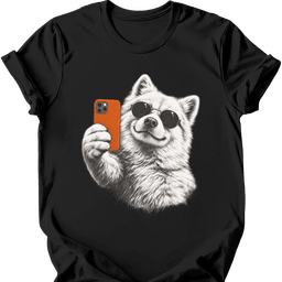 Samoyed Selfie Dog T Shirt Gift For Dog Lover