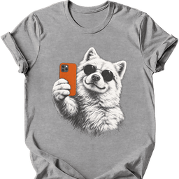 Samoyed Selfie Dog T Shirt Gift For Dog Lover