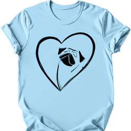 Pug Heart Dog T Shirt Gift For Dog Lover