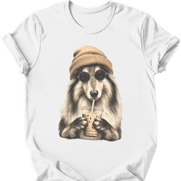 Rough Collie Hipster Dog T Shirt Gift For Dog Lover