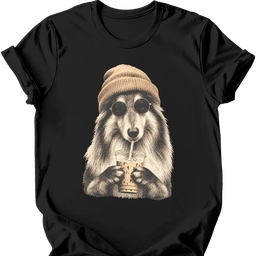 Rough Collie Hipster Dog T Shirt Gift For Dog Lover