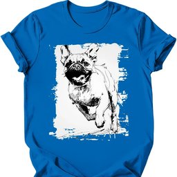 Pug Running Dog T Shirt Gift For Dog Lover