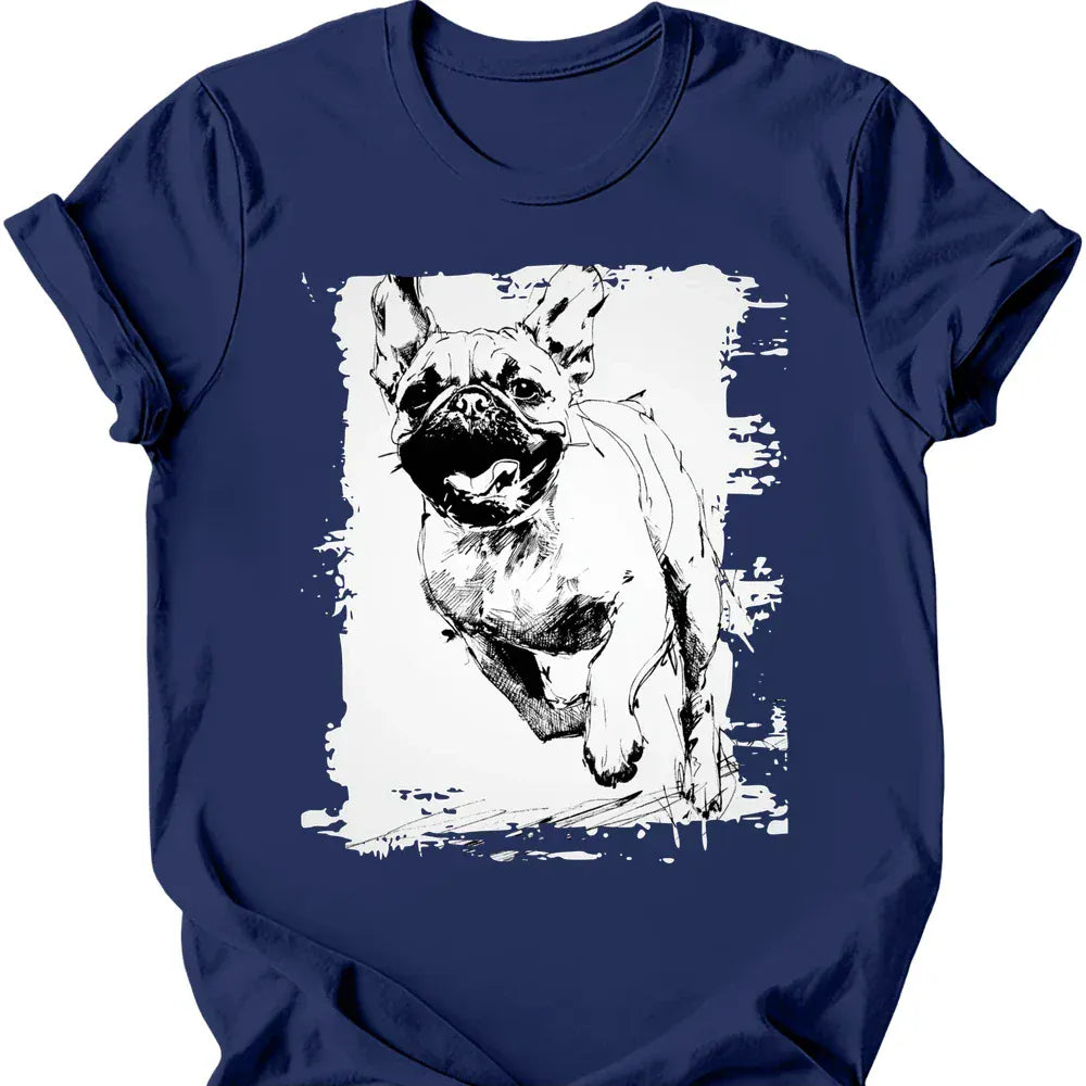 Pug Running Dog T Shirt Gift For Dog Lover