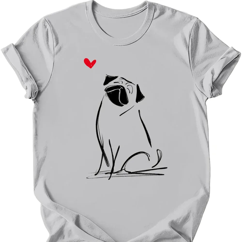 Pug Sketch Dog T Shirt Gift For Dog Lover