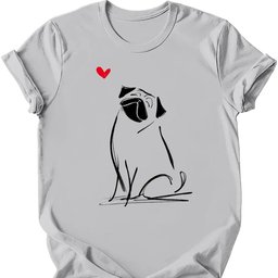 Pug Sketch Dog T Shirt Gift For Dog Lover