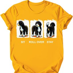 Portuguese Water Dog Sit Roll Over Stay T Shirt Gift For Dog Lover