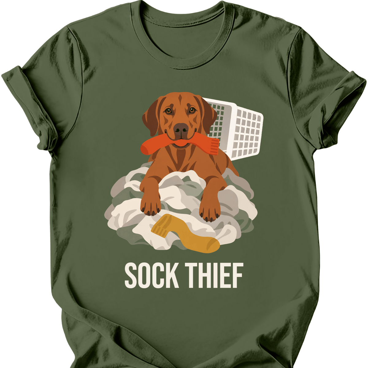 Rhodesian Ridgeback Sock Thief T Shirt Gift For Dog Lover