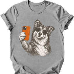 Rough Collie Selfie Dog T Shirt Gift For Dog Lover