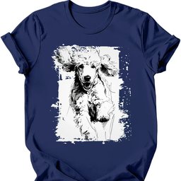 Poodle Running Dog T Shirt Gift For Dog Lover