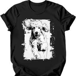 Poodle Running Dog T Shirt Gift For Dog Lover