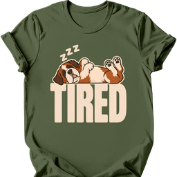 Saint Bernard Tired Dog T Shirt Gift For Dog Lover