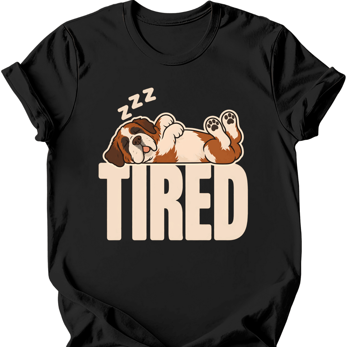 Saint Bernard Tired Dog T Shirt Gift For Dog Lover