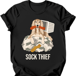 Saluki Sock Thief T Shirt Gift For Dog Lover