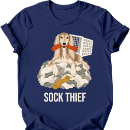 Saluki Sock Thief T Shirt Gift For Dog Lover