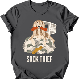 Saluki Sock Thief T Shirt Gift For Dog Lover