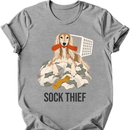 Saluki Sock Thief T Shirt Gift For Dog Lover