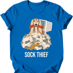 Saluki Sock Thief T Shirt Gift For Dog Lover