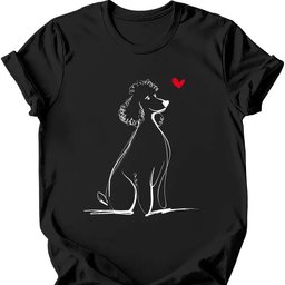 Poodle Sketch Dog T Shirt Gift For Dog Lover