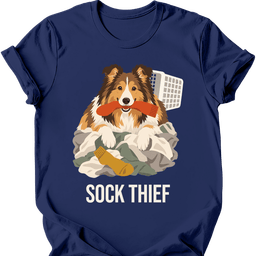 Rough Collie Sock Thief T Shirt Gift For Dog Lover