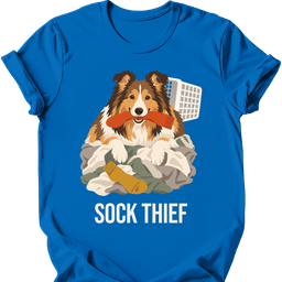 Rough Collie Sock Thief T Shirt Gift For Dog Lover