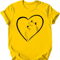 Samoyed Heart Dog T Shirt Gift For Dog Lover