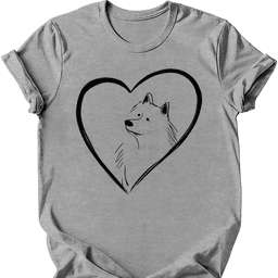 Samoyed Heart Dog T Shirt Gift For Dog Lover