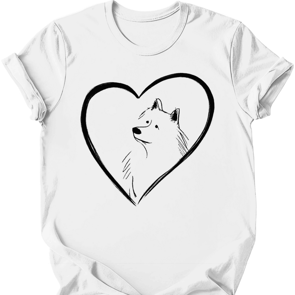 Samoyed Heart Dog T Shirt Gift For Dog Lover