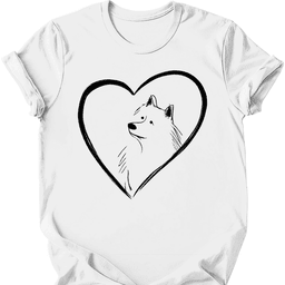 Samoyed Heart Dog T Shirt Gift For Dog Lover
