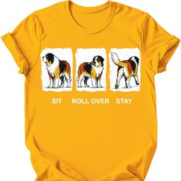 Saint Bernard Sit Roll Over Stay T Shirt Gift For Dog Lover