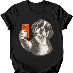 Saint Bernard Selfie Dog T Shirt Gift For Dog Lover
