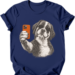 Saint Bernard Selfie Dog T Shirt Gift For Dog Lover