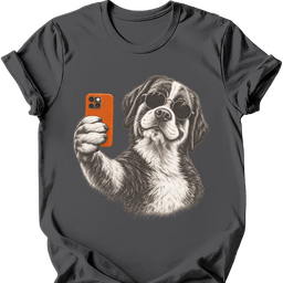 Saint Bernard Selfie Dog T Shirt Gift For Dog Lover