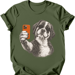 Saint Bernard Selfie Dog T Shirt Gift For Dog Lover