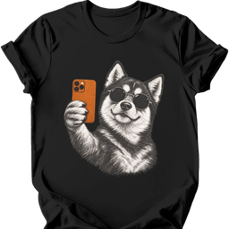 Pomsky Selfie Dog T Shirt Gift For Dog Lover