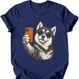 Pomsky Selfie Dog T Shirt Gift For Dog Lover