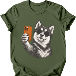 Pomsky Selfie Dog T Shirt Gift For Dog Lover