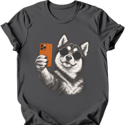 Pomsky Selfie Dog T Shirt Gift For Dog Lover