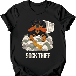 Rottweiler Sock Thief T Shirt Gift For Dog Lover