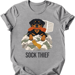 Rottweiler Sock Thief T Shirt Gift For Dog Lover