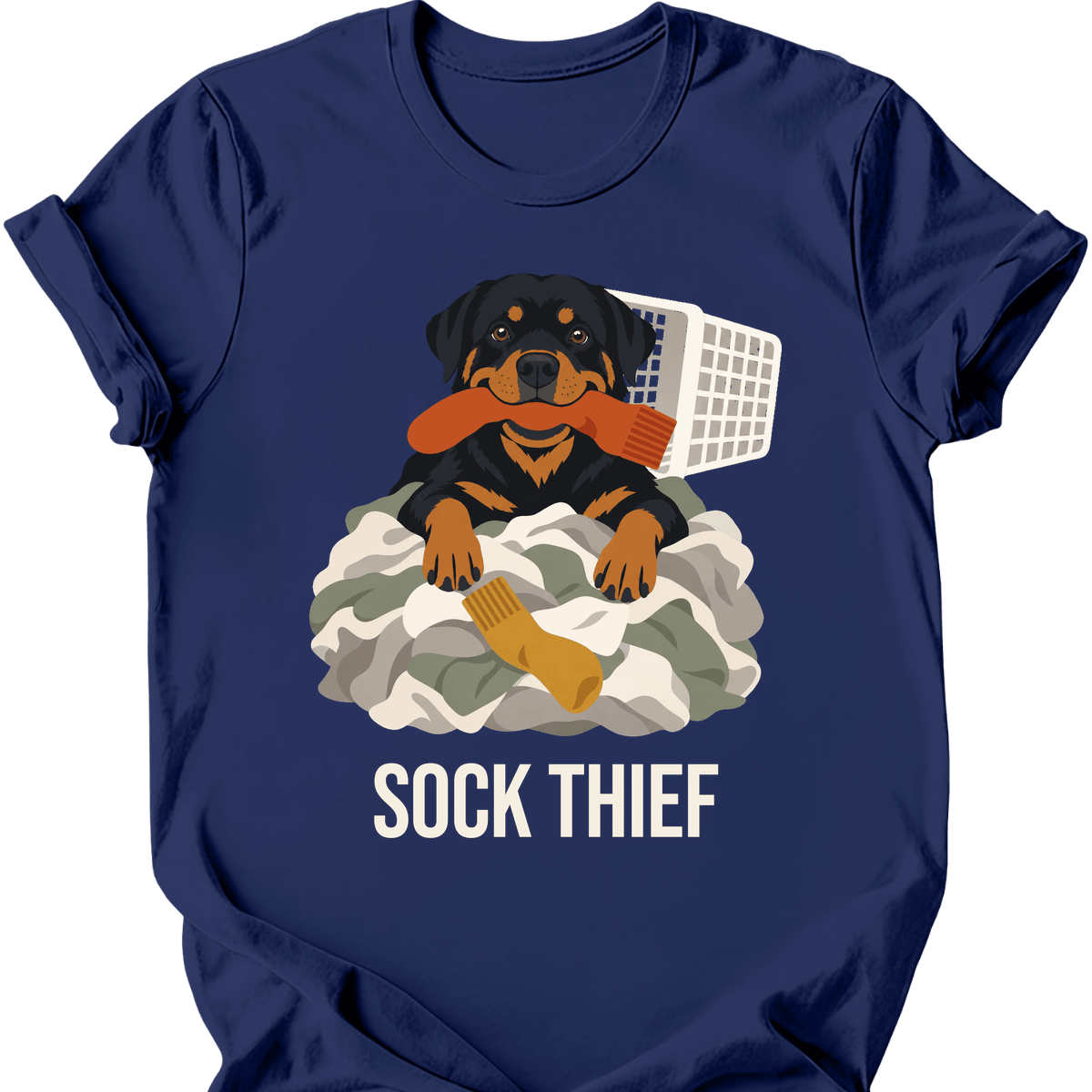 Rottweiler Sock Thief T Shirt Gift For Dog Lover