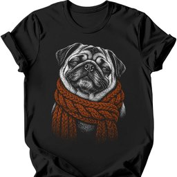 Pug Winter Dog T Shirt Gift For Dog Lover
