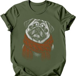 Pug Winter Dog T Shirt Gift For Dog Lover