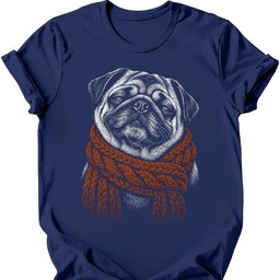 Pug Winter Dog T Shirt Gift For Dog Lover