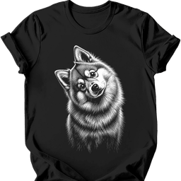 Pomsky Tilted Dog T Shirt Gift For Dog Lover