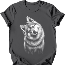 Pomsky Tilted Dog T Shirt Gift For Dog Lover