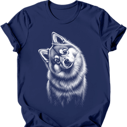Pomsky Tilted Dog T Shirt Gift For Dog Lover