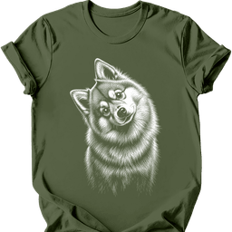 Pomsky Tilted Dog T Shirt Gift For Dog Lover