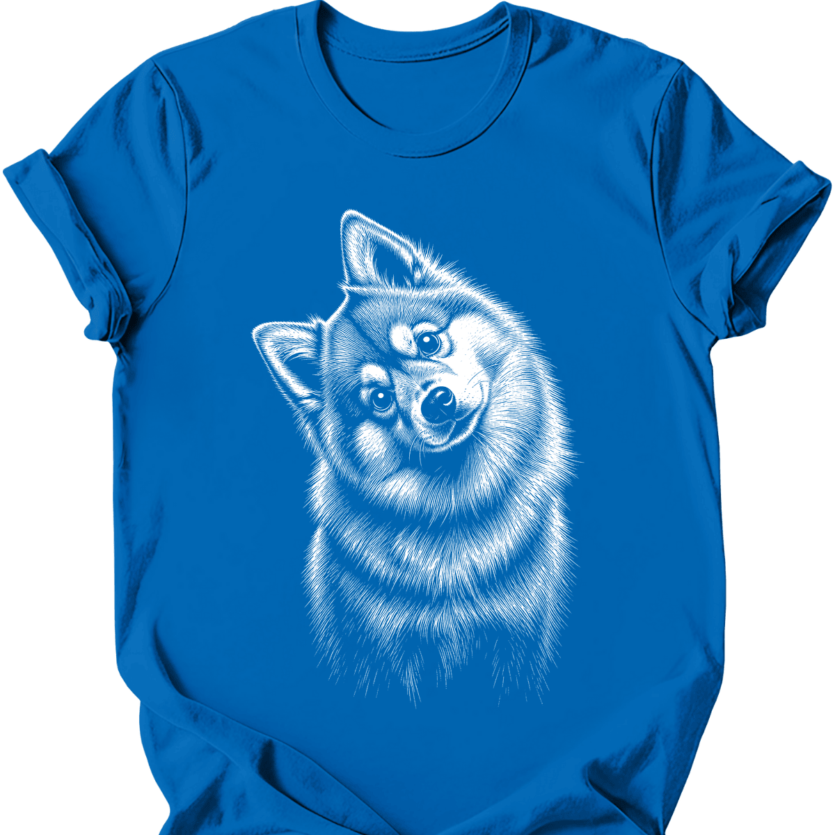 Pomsky Tilted Dog T Shirt Gift For Dog Lover