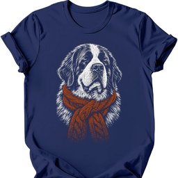 Saint Bernard Winter Dog T Shirt Gift For Dog Lover